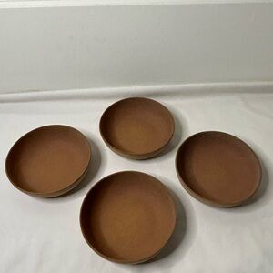 Vintage Mid Century Ellingers Agatized Wood Bowl Set of 4